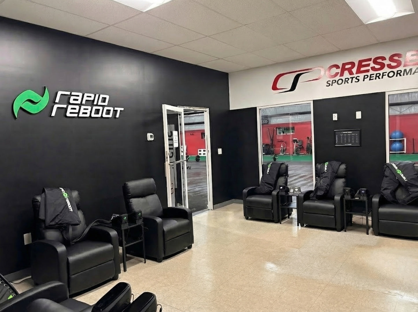 Rapid Reboot recovery room at Cressey Sports Performance